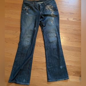 Elie Tahari Embroidered Denim